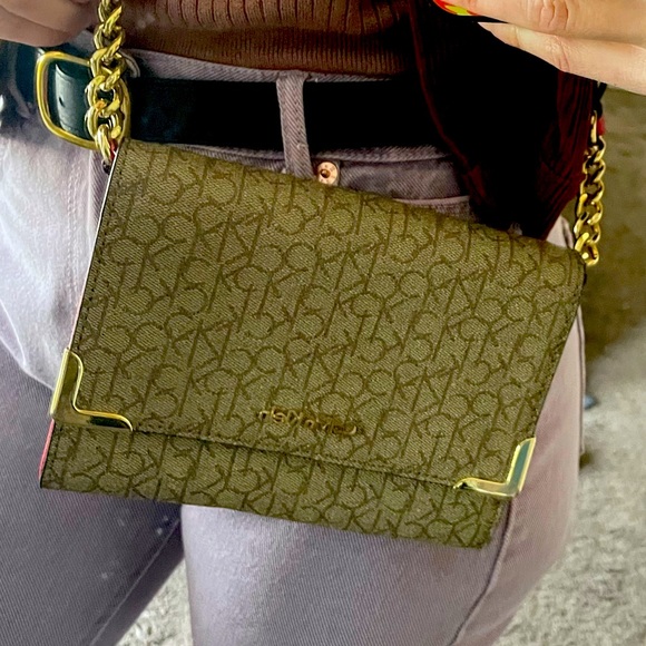 Monogram Print Leather Crossbody Bag - Picture 3 of 3